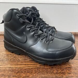 Nike ACG Manoa Leather Boots Mens 10.5 Black Hiking All Weather 454350-010